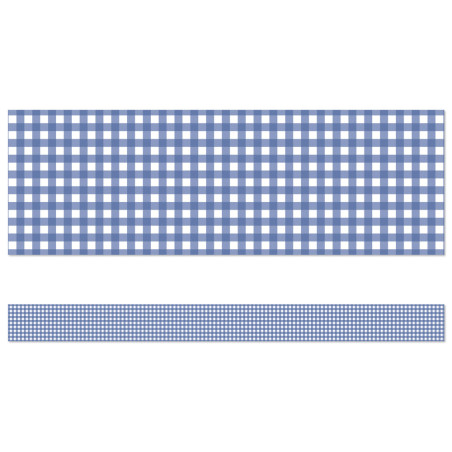 Blue Gingham Straight Bulletin Board Borders Carson-Dellosa Educati