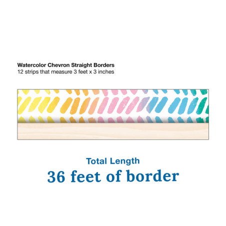 Carson Dellosa Colorful Stripes Classroom Border - 36 Foot Roll Bulletin Board Decor