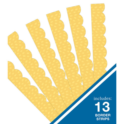 Yellow with Painted Dots Scalloped Bulletin Board Borders CarsonDe...