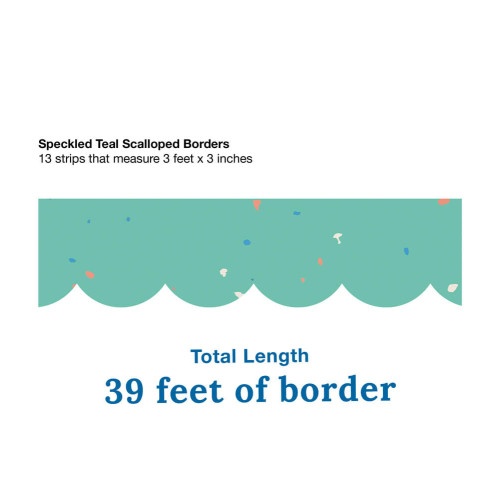 Speckled Teal Scalloped Bulletin Board Borders CarsonDellosa Educa...